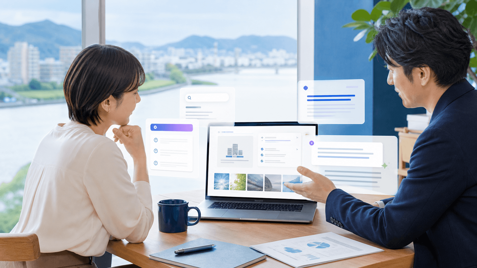 徳島の事業者がAI回答に伝わるホームページ情報を整理している様子